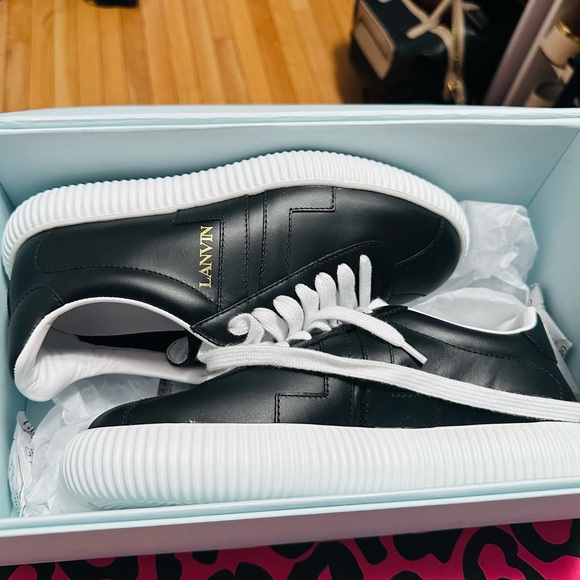 Authentic LANVIIN New Black Sneakers with dust Bag and Box size 6 - Picture 4 of 11